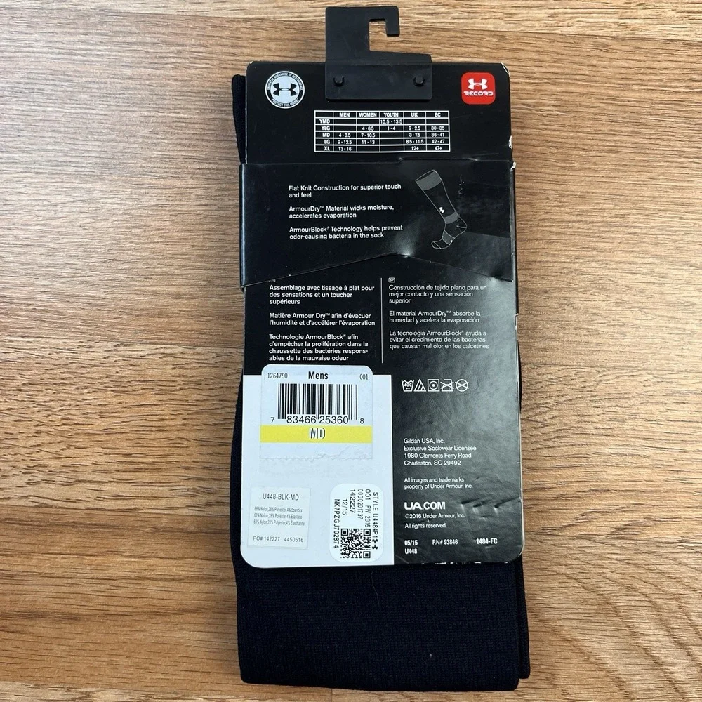 Under Armour‎ UA Soccer Socks Black Over-the-Calf Size Medium NEW